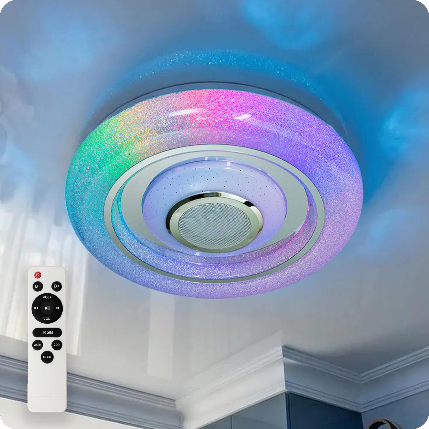 Люстра светодиодная 517 Dlight RGB с пультом и колонкой 70 Вт Белый (02151)