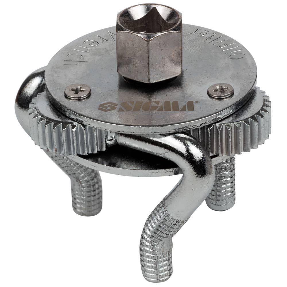 Съемник масляного фильтра Sigma краб с круглым изогнутым захватом и переходником ø 40-86 мм 1/2"-3/8" (6223321)