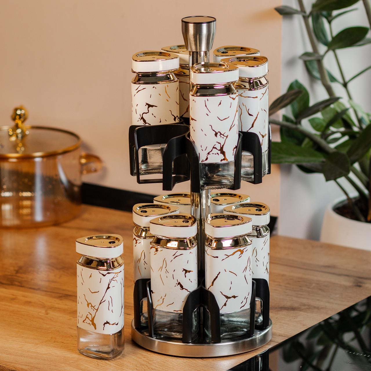 Набір баночок для спецій на підставці карусель 12 шт. по 120 мл - фото 4