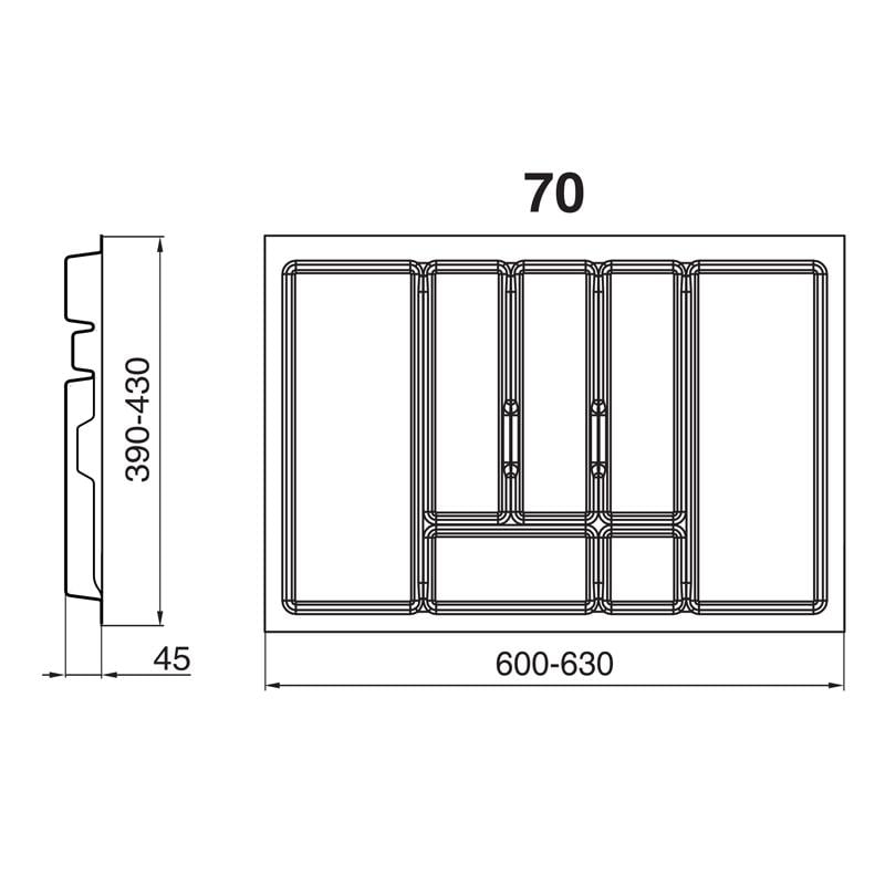 Лоток Rejs для кухонных приборов мебельный кухонный 630х490 Серый - фото 2 Лоток Rejs для кухонных приборов мебельный кухонный 630х490 Серый - фото 2
