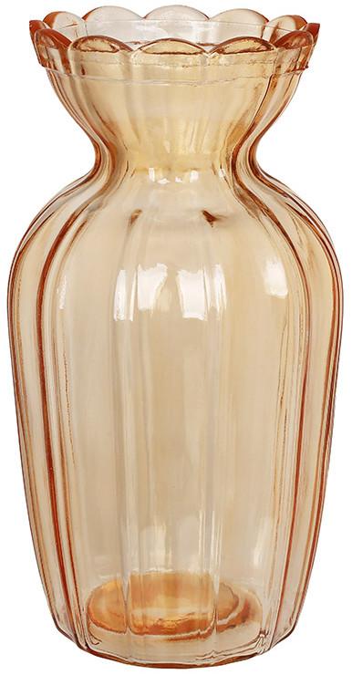 Ваза стеклянная настольная Flower Glass Ø 9х20 см Амбер