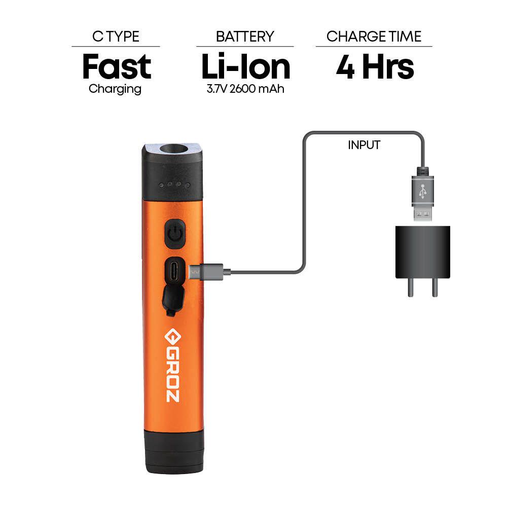 Фонарь Groz 55099 4W/2W/0,5W LED/185 2600 mAh 400 Лм (55099) - фото 2