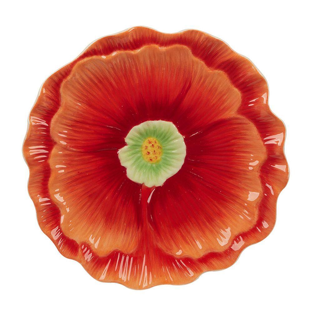 Блюдо Certified International у вигляді 3D квітки Феєрія квітів D 28,5 см Червоний (31415)