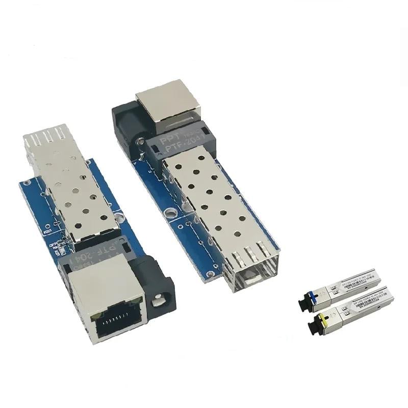 Комплект медиаконвертеров SFP-RJ45+2 BIDI SFP модули 1.25G 20KM SC Ethernet по оптоволокну 5-24V (00-00027746)