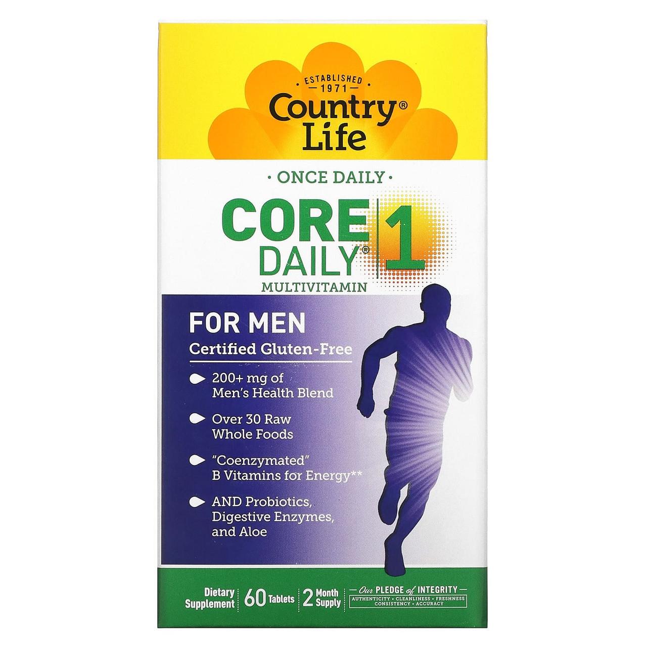 Мультивитамины для мужчин Core Daily-1 Multivitamins Men Country Life 60 таблеток