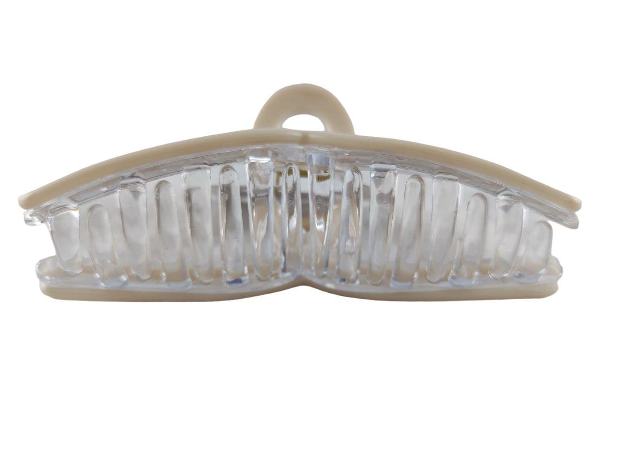 Заколка-краб для волос пластмассовая 11 см Молочный (140773)