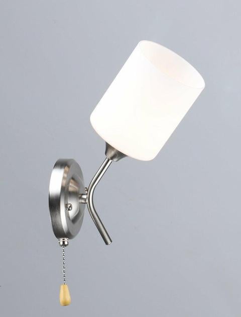 Бра настінне Valeso з одним скляним плафоном Е27 IP20 B N6627/1W 60W Нікель (28687928)