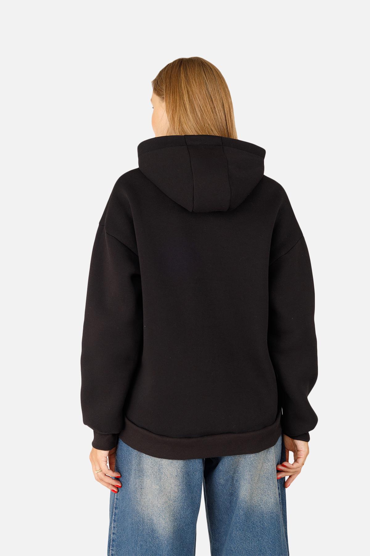 Худі жіноче ЦБ-00254542 р. 42 Чорний (SKT001004557) - фото 5 Худі жіноче ЦБ-00254542 р. 42 Чорний (SKT001004557) - фото 5