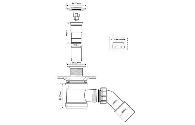 Сифон для душевых поддонов Mcalpine клик-клак Хром (HC26CLCP) - фото 2