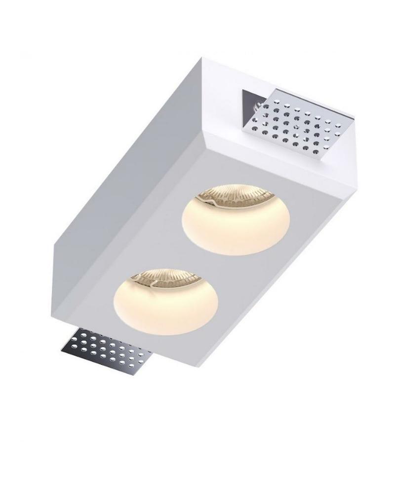 Точечный светильник врезной гипсовый Kloodi KD-GIPS SQ80x147 GU10 2x10W IP20 Белый (36693240)