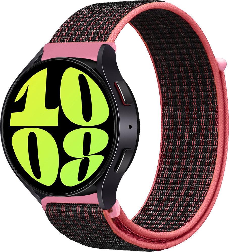 Ремешок нейлоновый Sport Loop для Galaxy Watch 6 40 мм Black/Pink (37554-51) Ремешок нейлоновый Sport Loop для Galaxy Watch 6 40 мм Black/Pink (37554-51)