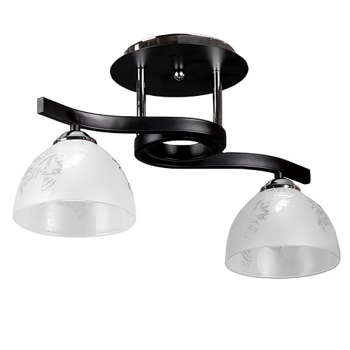 Люстра Svet с двумя плафонами под лампы Е27 Бело-черный (SH-4193/2 BK)