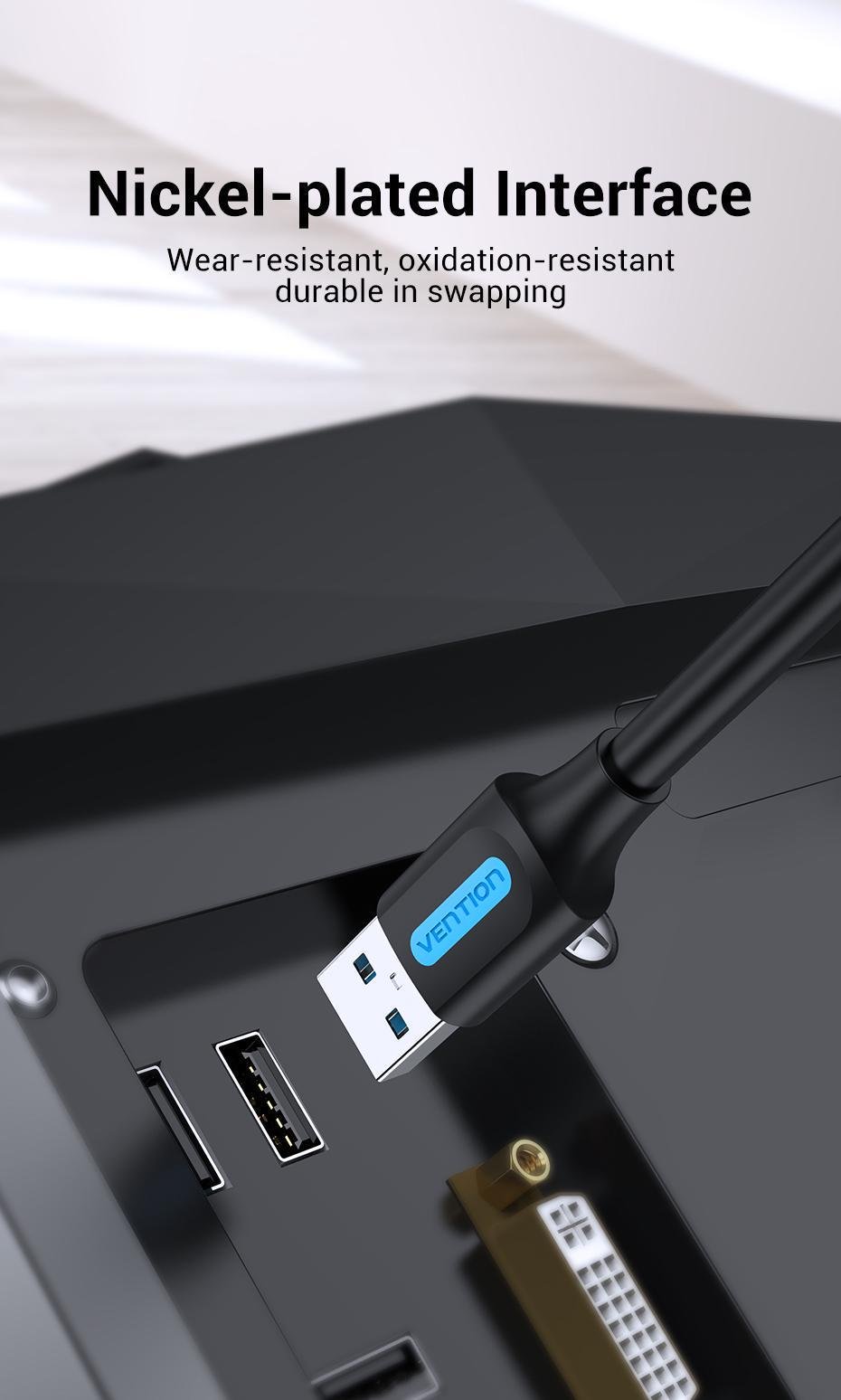 Кабель Vention USB 3.0-USB 3.0 5 Гбит/с 2A/5V USB-A папа на USB-A папа 0,5 м Черный (CONBD) - фото 10