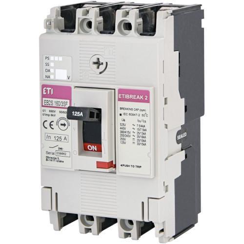 Автоматичний вимикач корпусний ETI EB2S 160/3SF 125A 25 kA 3P (4671836)