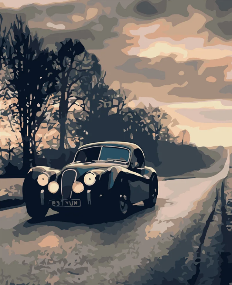 Картина по номерам Strateg Ретро дорога 40x50 см (DY051)