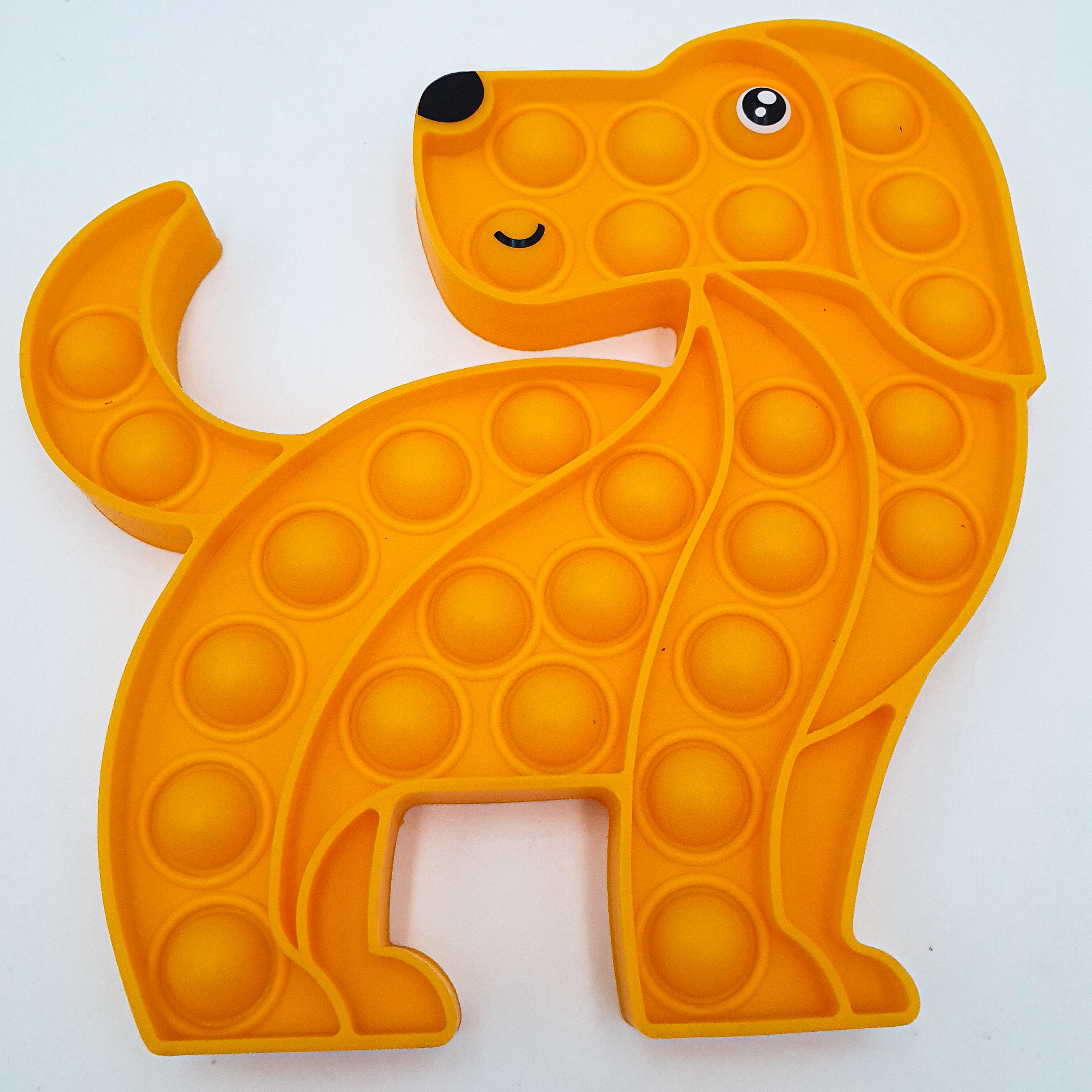 Бесконечная пупырка антистресс плотный UKC Pop It Fidget собачка Желтый