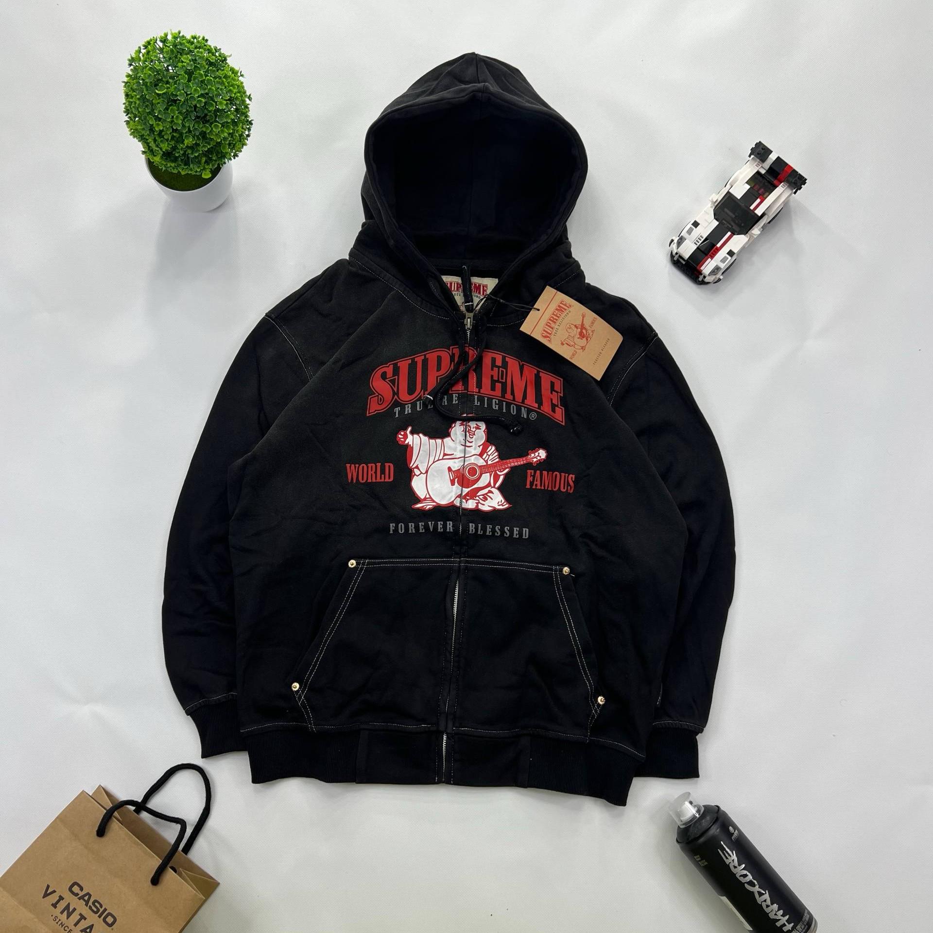 Худі-зіп SupremeхTrue Religion S Black (549103881)