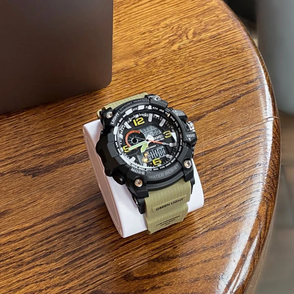 Наручний годинник Skmei 1283 Black/Khaki Wristband - фото 4