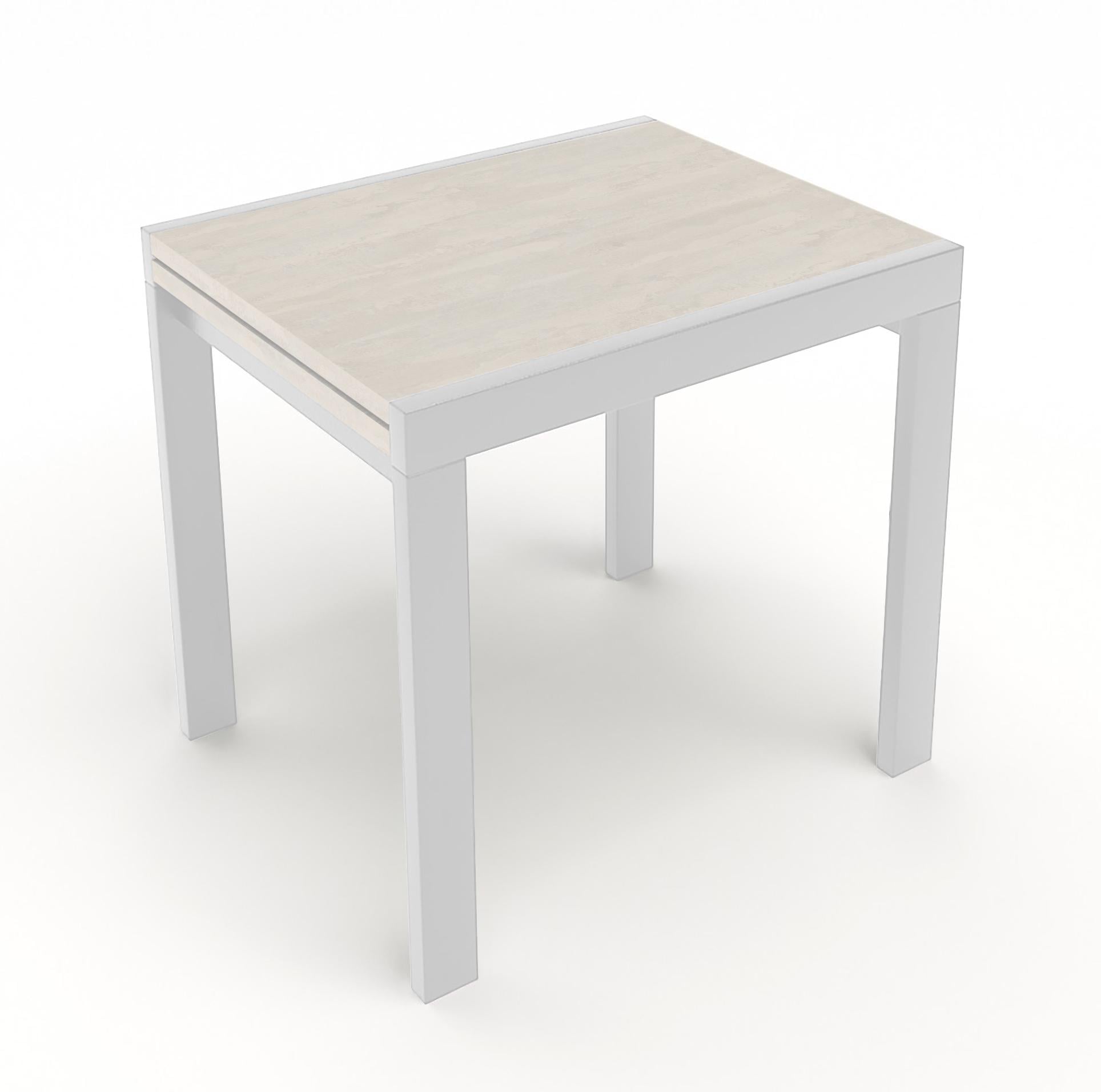 Стол обеденный раскладной Fusion furniture Слайдер 815 Белый/Шелковый камень