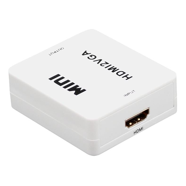 Конвертер переходник видеосигнала Rias HDMI к VGA аудио mini White (3_00897) - фото 3