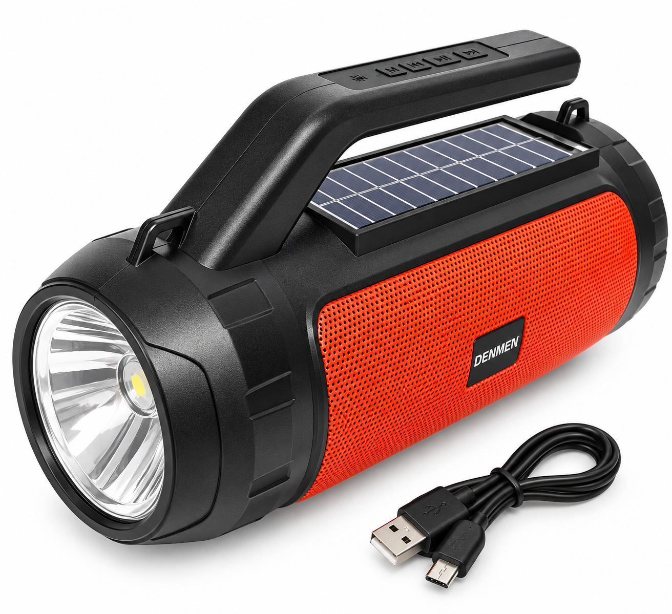 ПортативнаяАкустическая система Haf HF-U39 с Bluetooth/FM/USB/MicroSD/фонариком и Solar-функцией Red (10301510)
