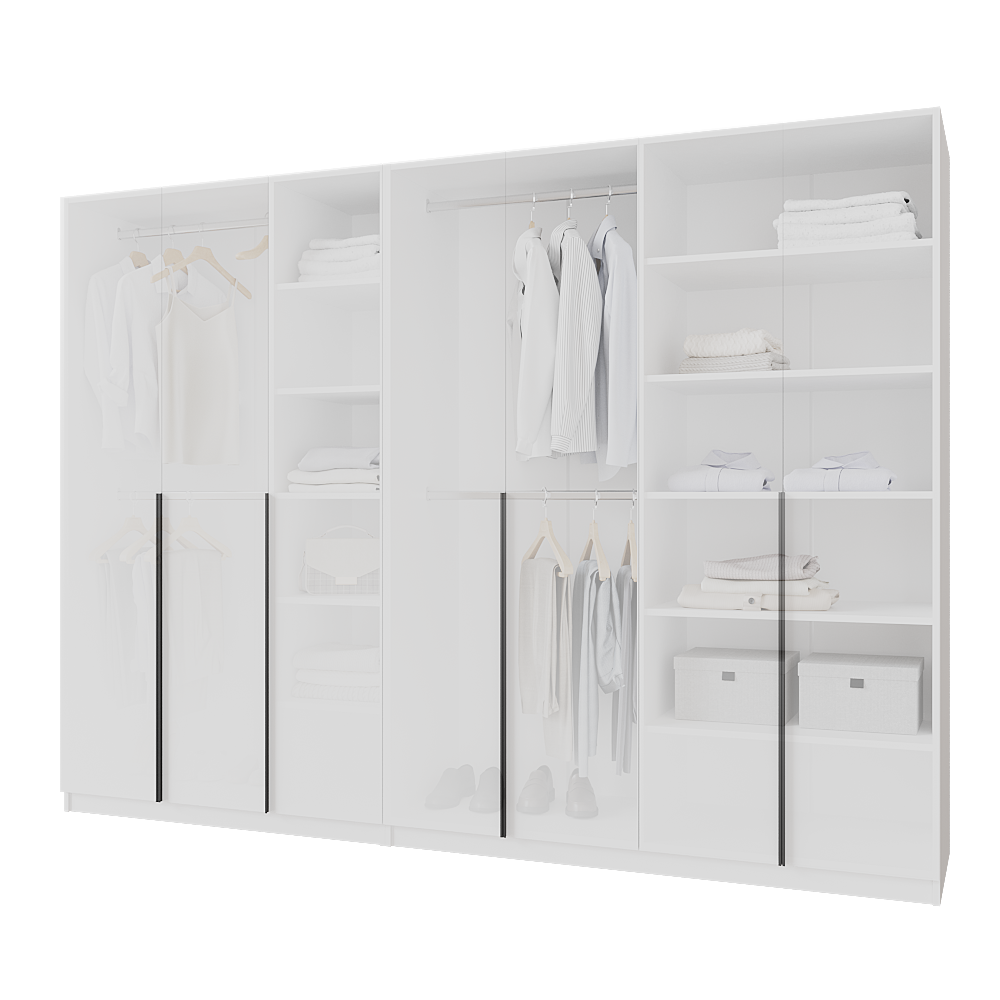 Шафа розпашна Меблітренд Чиназес Чи-2800 2800х500х2050 мм Білий (27287380) - фото 2 Шафа розпашна Меблітренд Чиназес Чи-2800 2800х500х2050 мм Білий (27287380) - фото 2