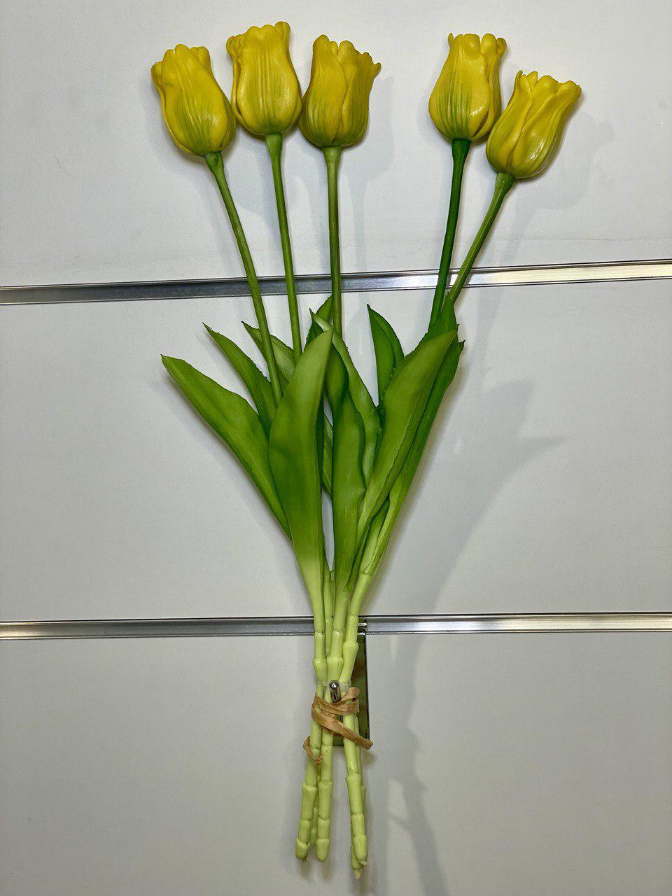 Декоративный тюльпан букет из 5 шт. Желтый (T0002) Декоративный тюльпан букет из 5 шт. Желтый (T0002)