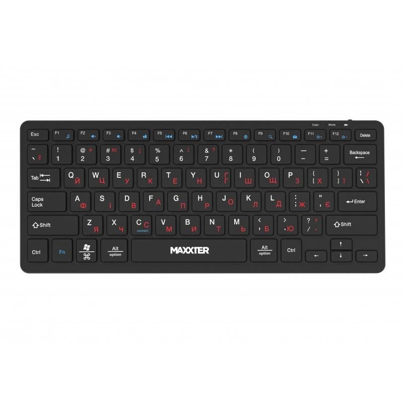 Клавіатура бездротова Maxxter KBW-C01B-UA мембранна 2,4 ГГц 78 клавіш ENG/UKR Black (36522253)