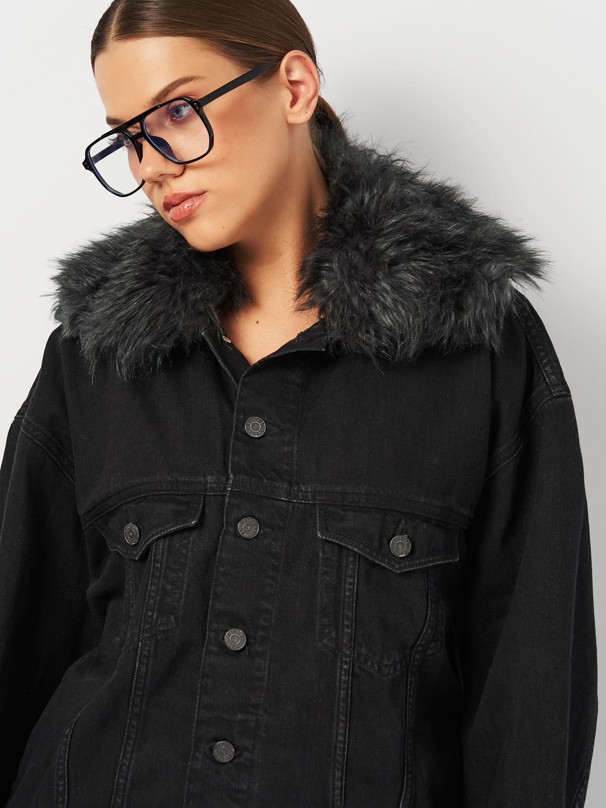 Куртка джинсова р. 38 Чорний (4494495ral) - фото 4 Куртка джинсова р. 38 Чорний (4494495ral) - фото 4