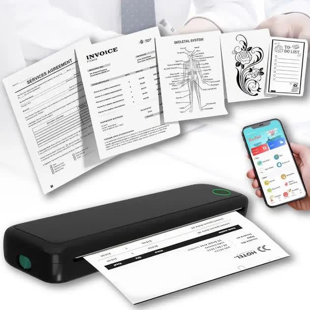 Термопринтер портативная аккумуляторная UKC Bluetooth печать через мобильное приложение APP с рулоном термобумаги (UKC M15) - фото 3 Термопринтер портативная аккумуляторная UKC Bluetooth печать через мобильное приложение APP с рулоном термобумаги (UKC M15) - фото 3