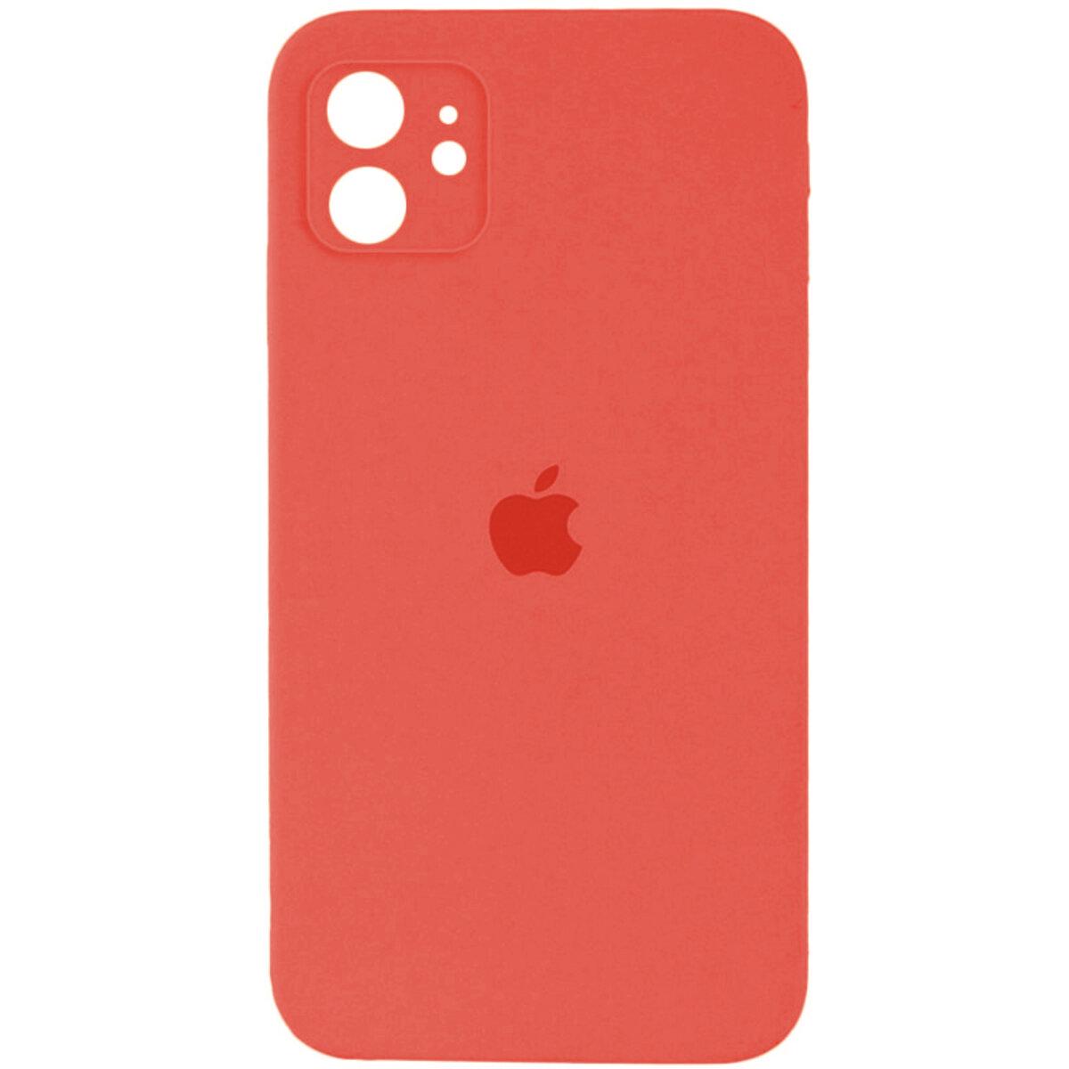 Противоударный чехол для Apple iPhone 12 Silicone Full Case AA Camera Protect / Peach