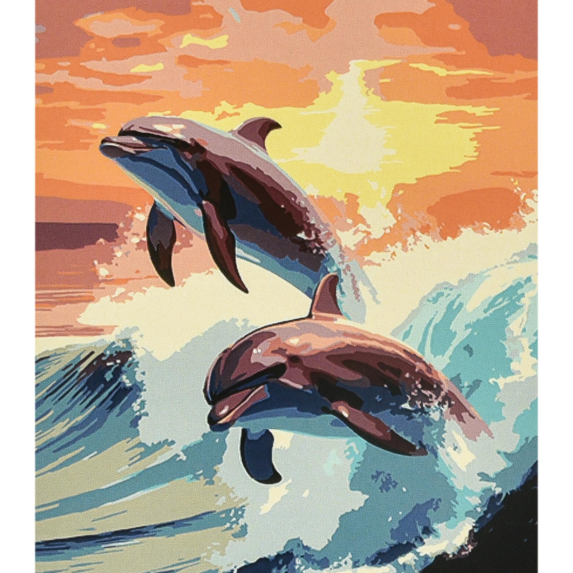 Картина по номерам Strateg Премиум Игра с волнами с лаком и уровнем 40x50 см (Str-VA-4606)