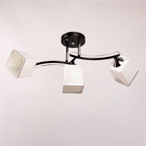 Люстра стельова Свет SR-A3054/3 CR+BK Класична на 3 плафона Сріблястий