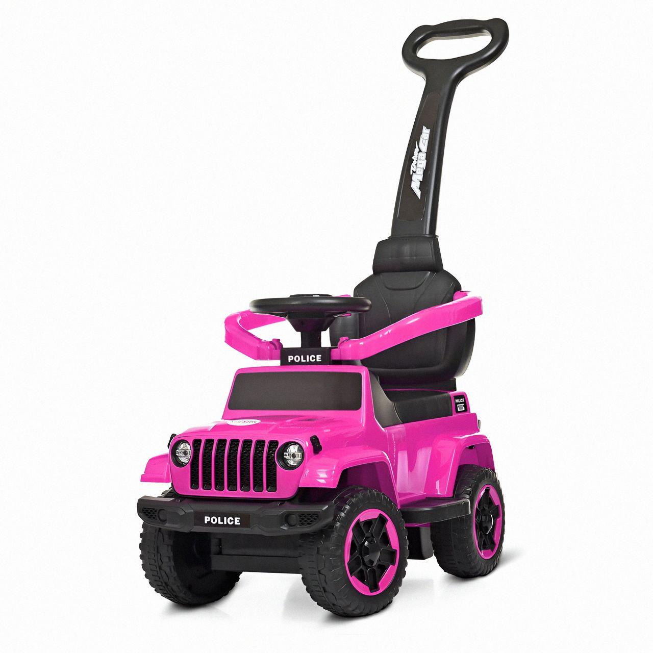 Каталка-толокар M 4288-8 сигнал/подставка для ног/родительская ручка/пластик Розовый (26137612)