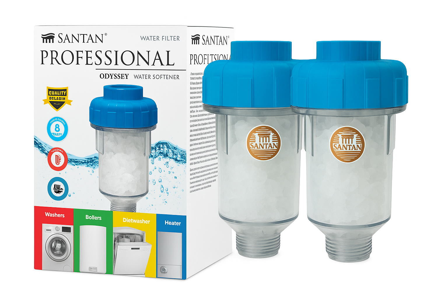 Комплект з двох фільтрів SANTAN Odyssey від накипу для бойлерів/пральних та посудомийних машин/газових котлів 3/4" (24042011)