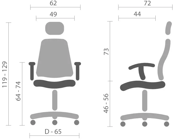 Крісло комп'ютерне з високою спинкою поворотне АКЛАС Доріан GR Tilt Сірий (00143997) - фото 22 Крісло комп'ютерне з високою спинкою поворотне АКЛАС Доріан GR Tilt Сірий (00143997) - фото 22