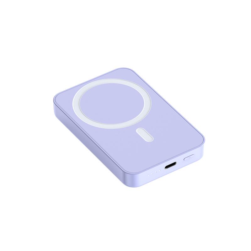 Повербанк MagSafe з бездротовою зарядкою 5000 mAh 15 W Пурпурний (348-5) - фото 1