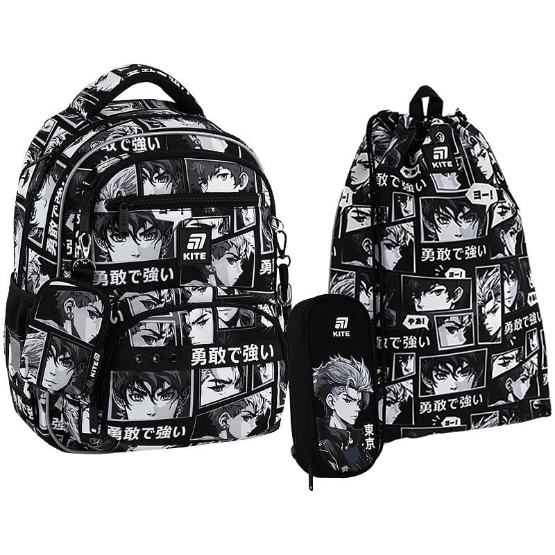 Школьный набор KITE Education Anime Boy SET_K25-773M-4 рюкзак/пенал/сумка