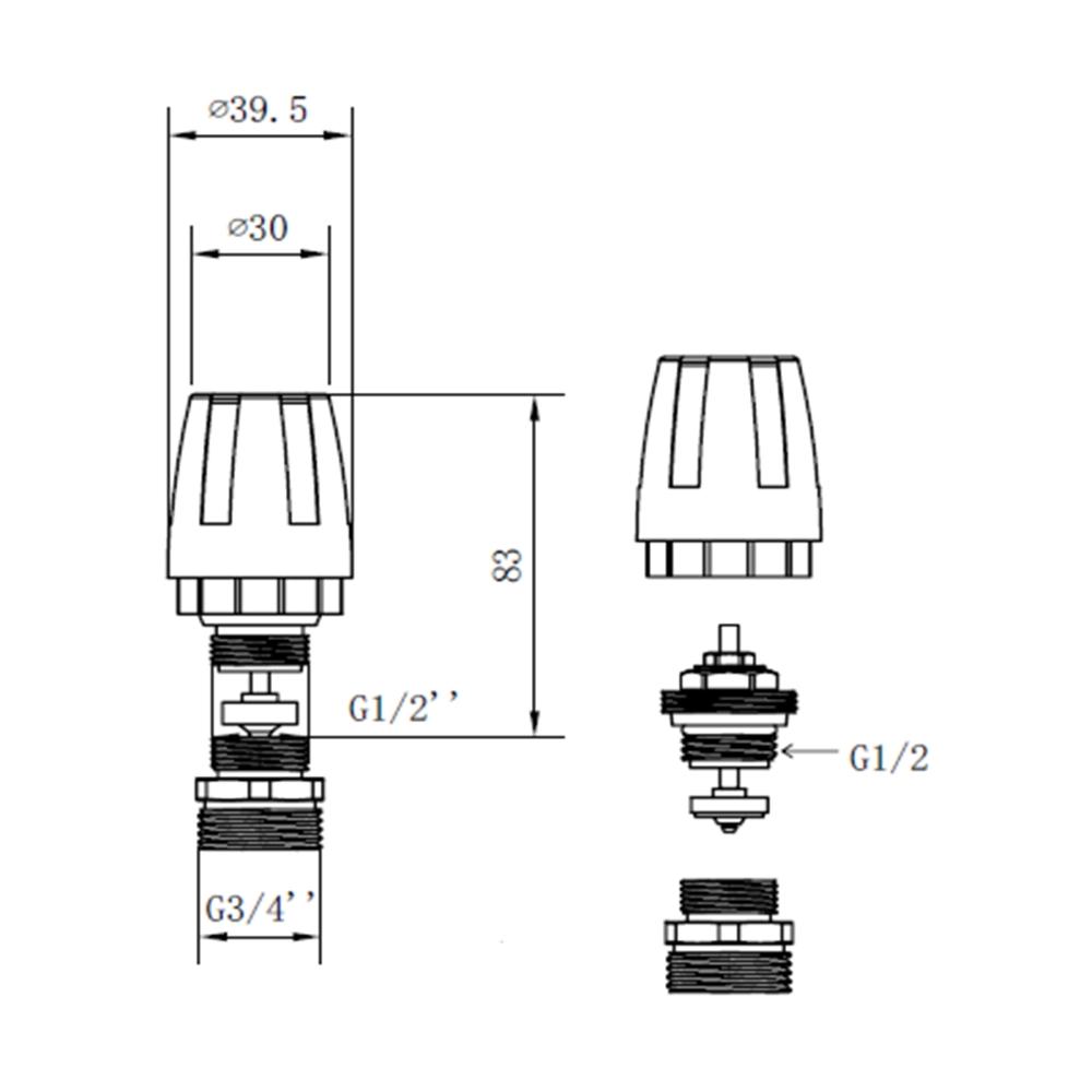 Кран термостатический для коллектора SD Forte 1/2"х3/4" (SFE009) - фото 2 Кран термостатический для коллектора SD Forte 1/2"х3/4" (SFE009) - фото 2