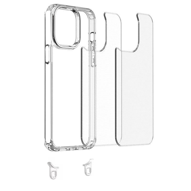 Протиударний Чохол TPU Transparent with Straps для Apple iPhone 13 / 14 (6.1") Light Purple - фото 3