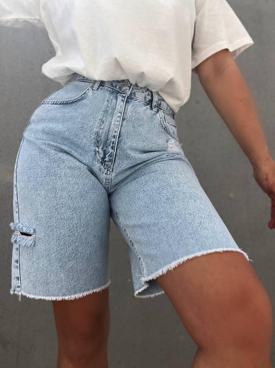 Шорты женские джинсовые ITS Basic 2837 STRAIGHT FIT бермуды порез сбоку длинные р. 36 Светло-голубой (2187) - фото 2 Шорты женские джинсовые ITS Basic 2837 STRAIGHT FIT бермуды порез сбоку длинные р. 36 Светло-голубой (2187) - фото 2