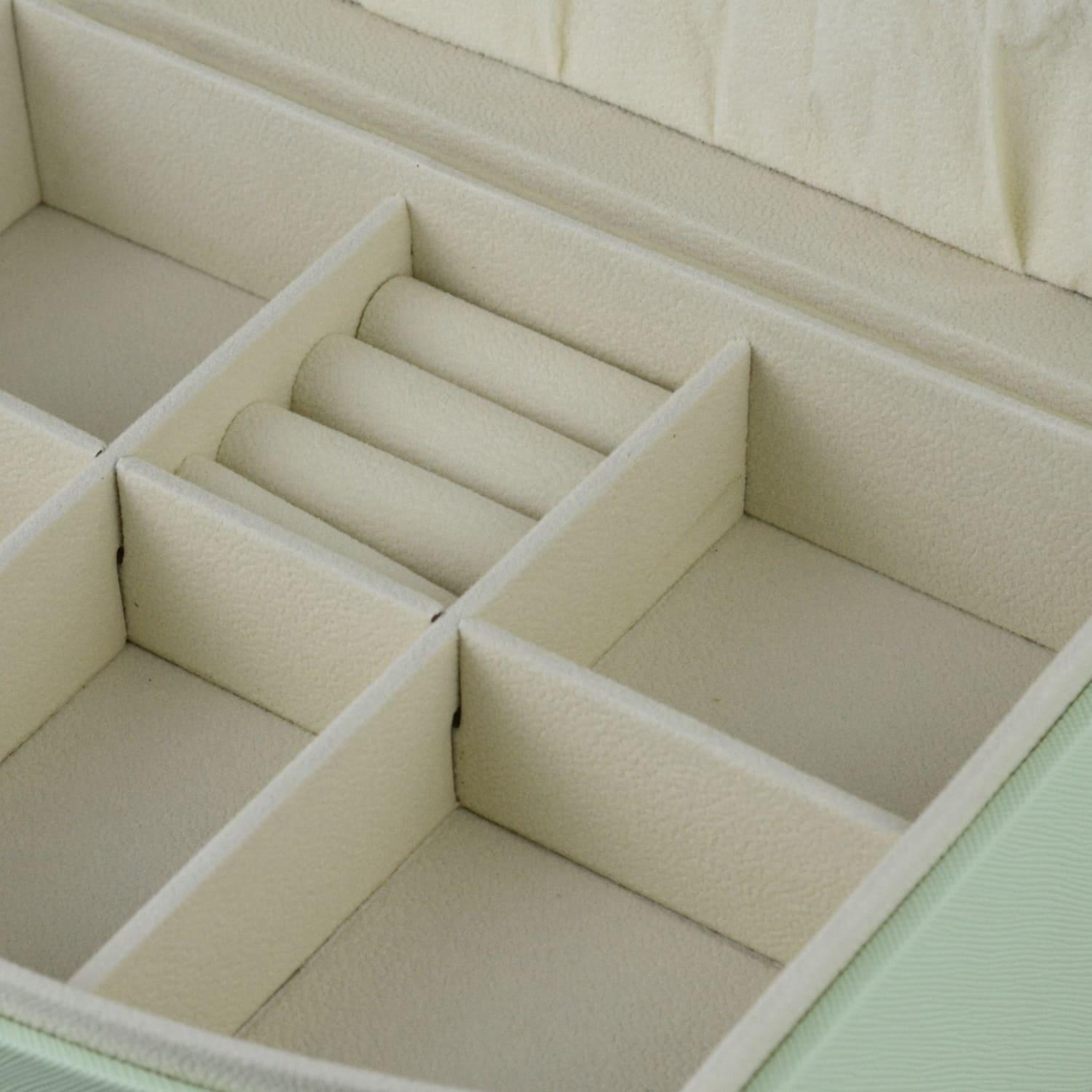 Шкатулка для украшений с зеркалом 20,5х15,5х10 см Зеленый (ШДД-23-2) - фото 5 Шкатулка для украшений с зеркалом 20,5х15,5х10 см Зеленый (ШДД-23-2) - фото 5