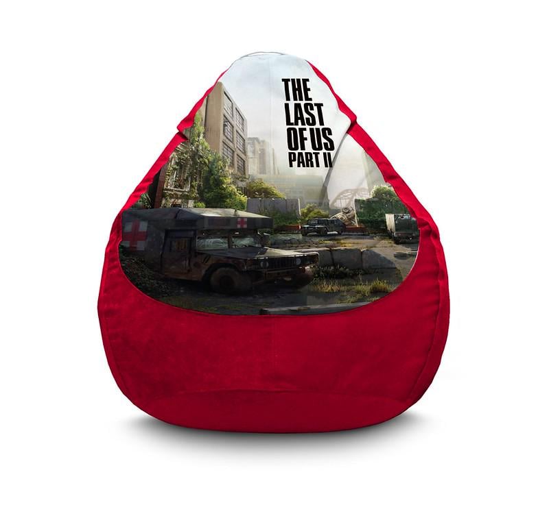 Кресло мешок iPuff The Last of Us City Флок XL 80x110 см Красный