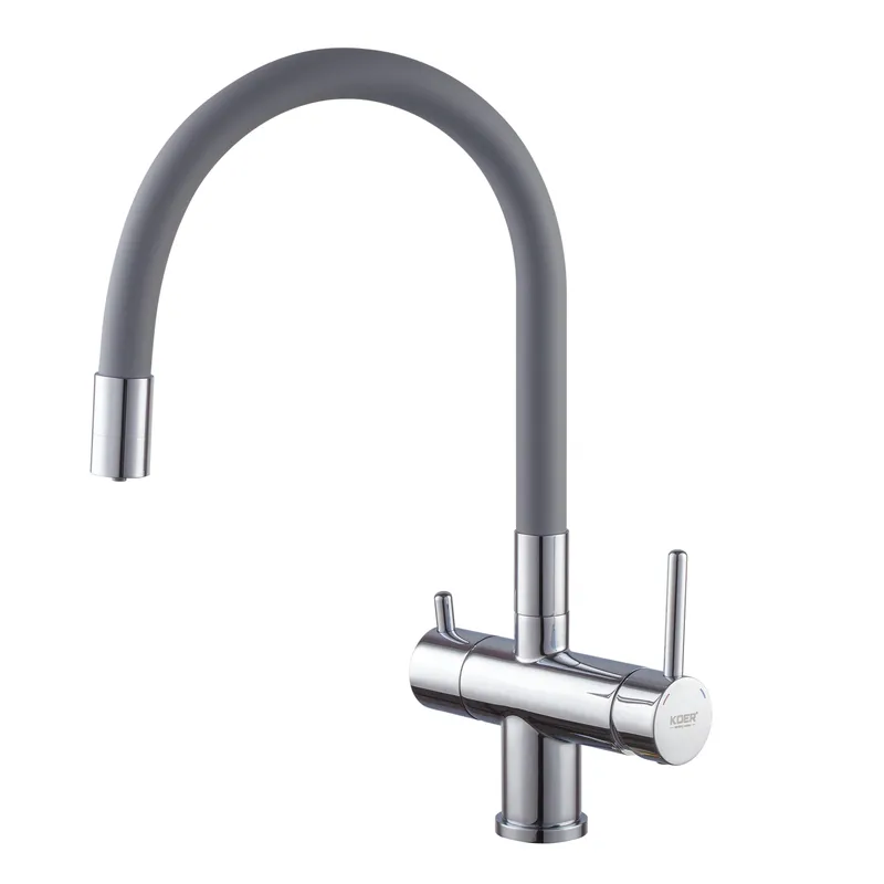 Смеситель для водопроводной и фильтрованной воды высокий KOER 002-KB-72002-01 латунь Хром (b-KR3383)