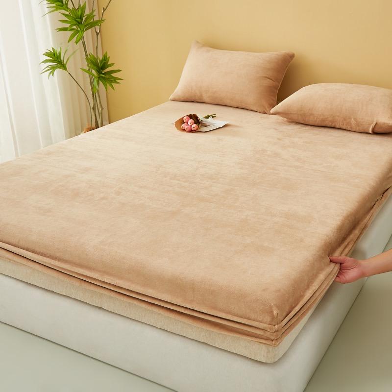 Простирадло велюрове Koloco на резинці 160х200/25 см Бежевий (prv-011)