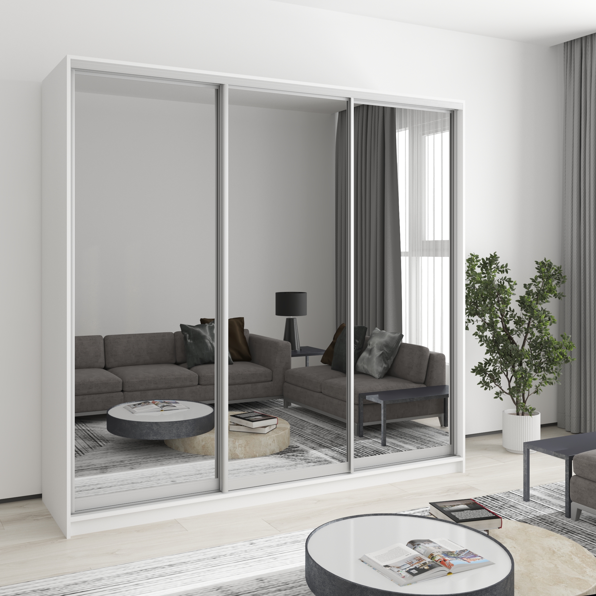 Шкаф-купе трехдверный Mebel Star Комбо AL MBS-3386 220х60х210 см Аляска белый (1004556) Шкаф-купе трехдверный Mebel Star Комбо AL MBS-3386 220х60х210 см Аляска белый (1004556)