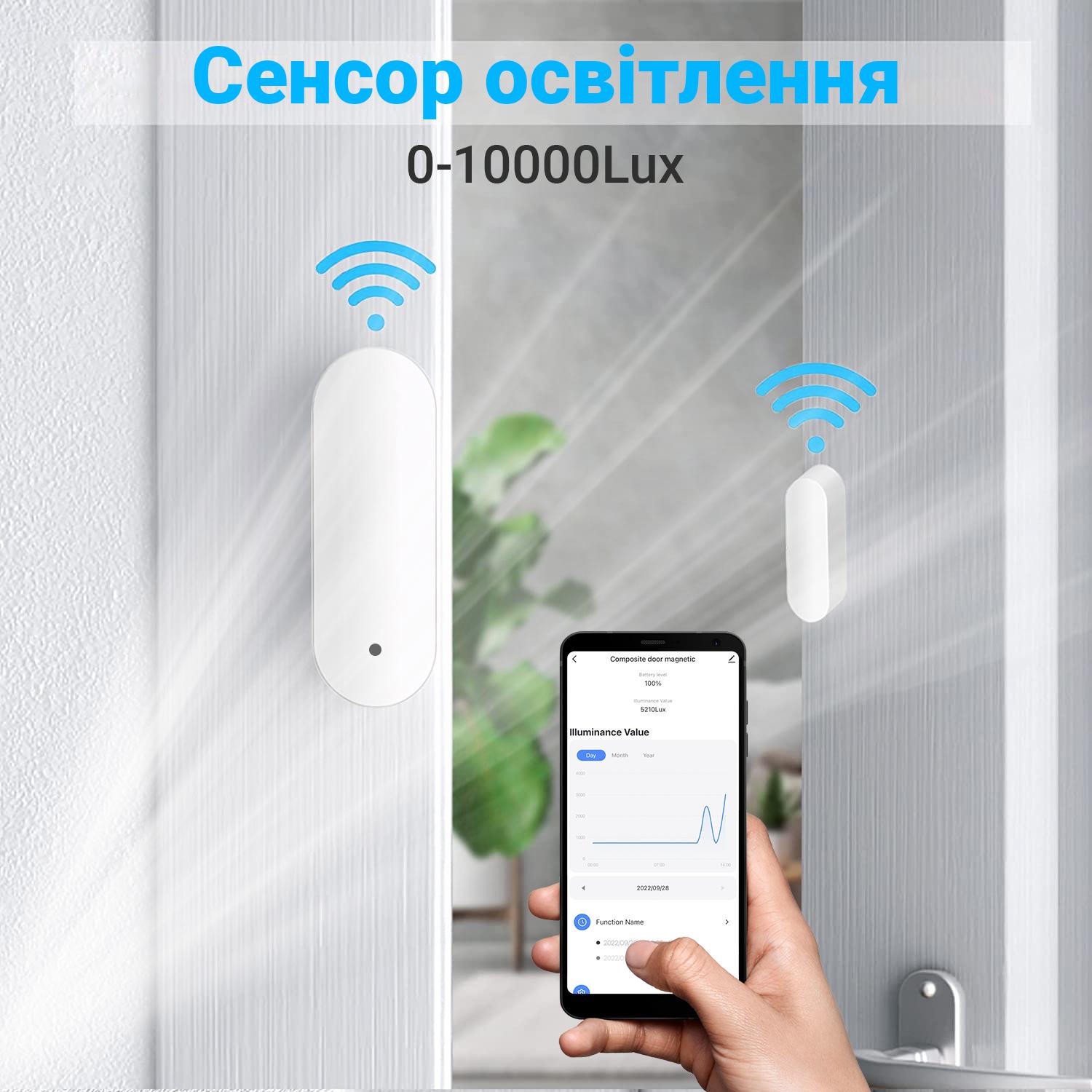 Датчик відкриття Wifi USmart DAS-02w з вбудованим сенсором освітлення Tuya - фото 5