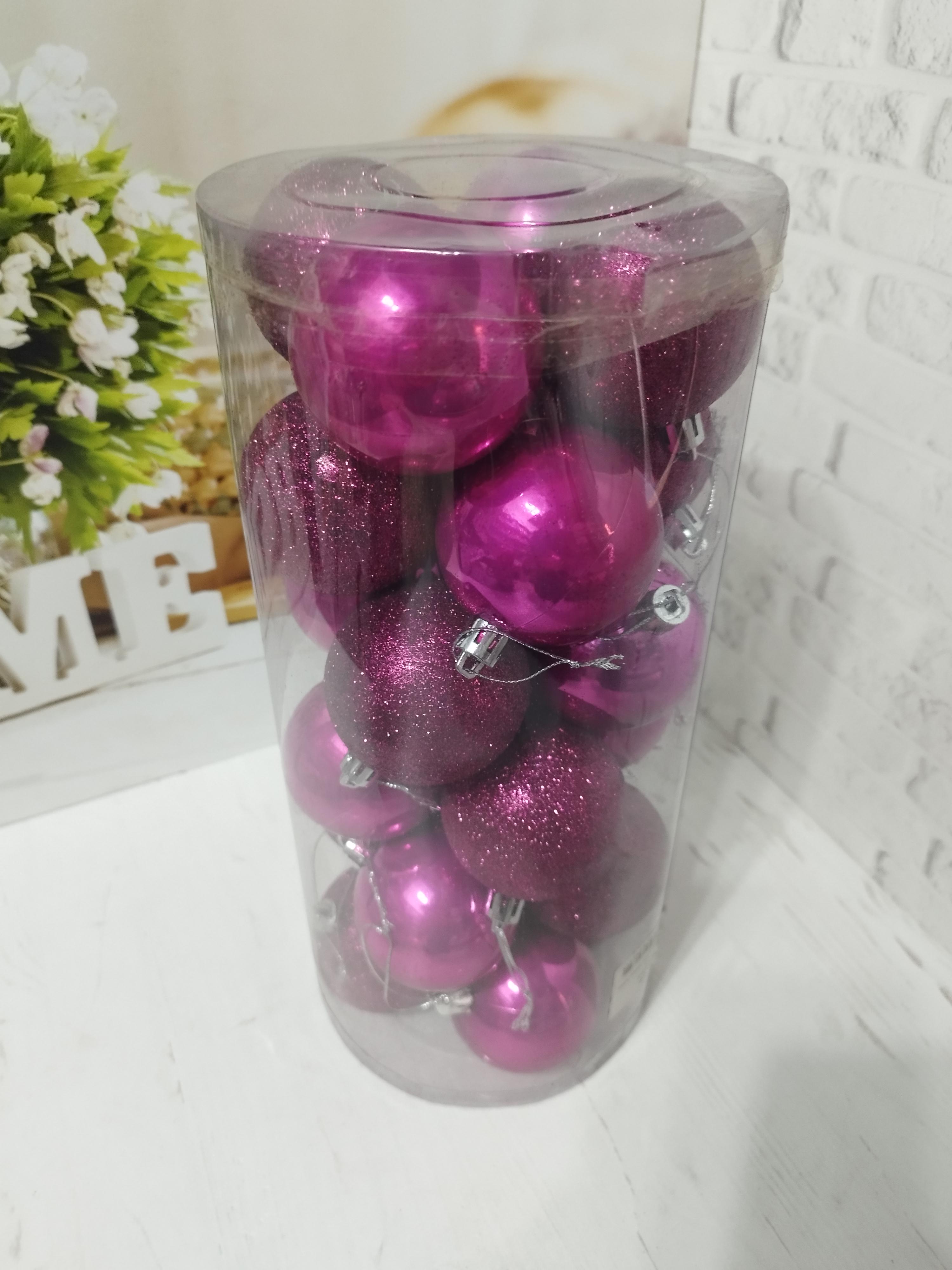 Набір новорічних куль на ялинку пластикові 6 см 24 шт. Рожевий (LK9006-9) - фото 1 Набір новорічних куль на ялинку пластикові 6 см 24 шт. Рожевий (LK9006-9) - фото 1