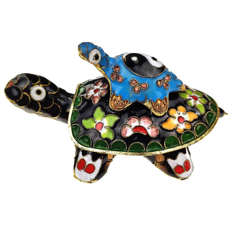 Шкатулка клуазоне Черепаха 6,5х11х7 см Черный (C1688)