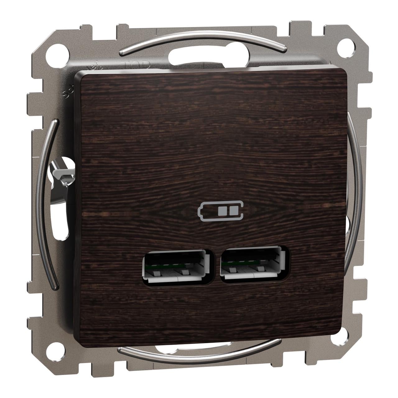 Розетка Schneider Electric Sedna Design&Elements PC USB A+C 3A 45 Вт 71х71х37 мм Венге (SDD181401)